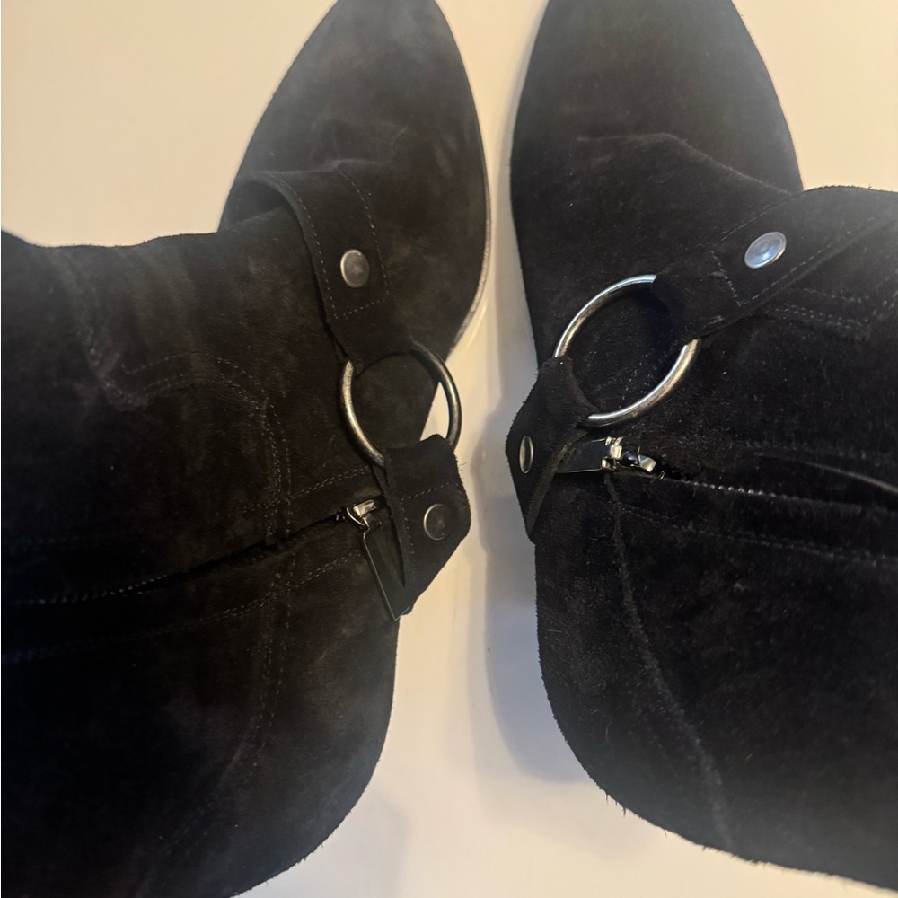 Saint Laurent “Blake” Black Suede Harness Ankle Boots Women’s EU 40 (US 9.5–10) - Picture 11 of 15